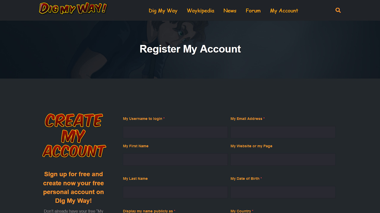 Register My Account